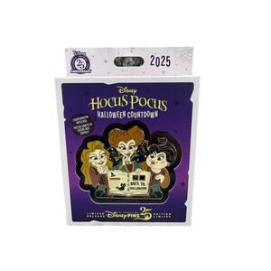 Disney Parks Pin 2025 Hocus Pocus Halloween Countdown Sanderson Sisters LR New